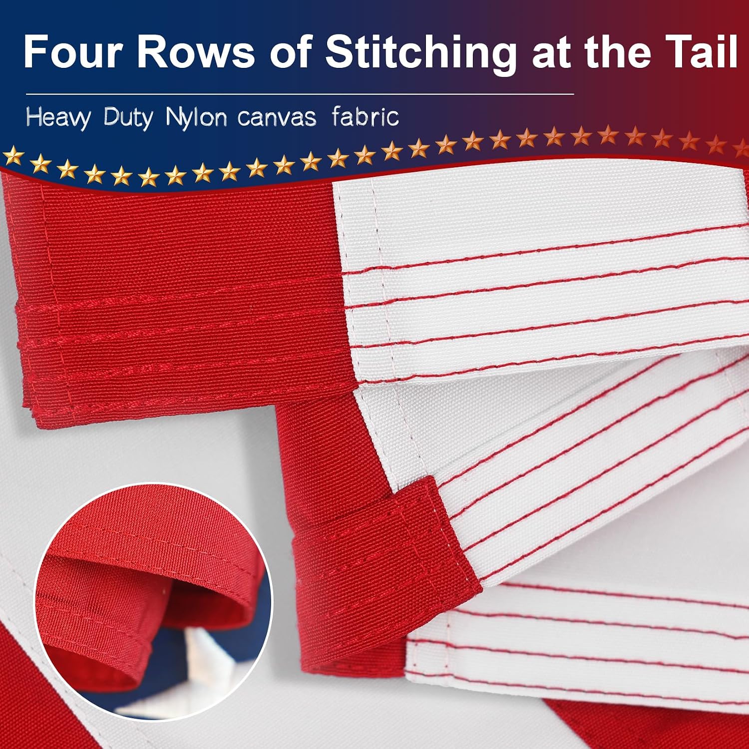 Detalle de FITEAN 4x6 American Flag, Heavy-Duty Polyester with Embroidered Stars