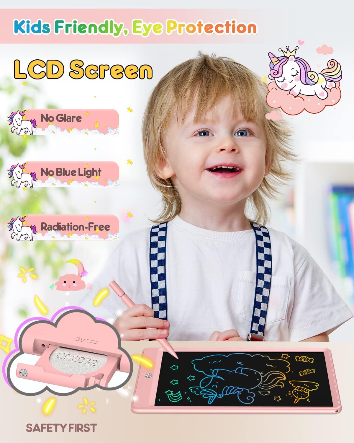 Detalle 2 de FLUESTON LCD Writing Tablet 10" kids drawing pad