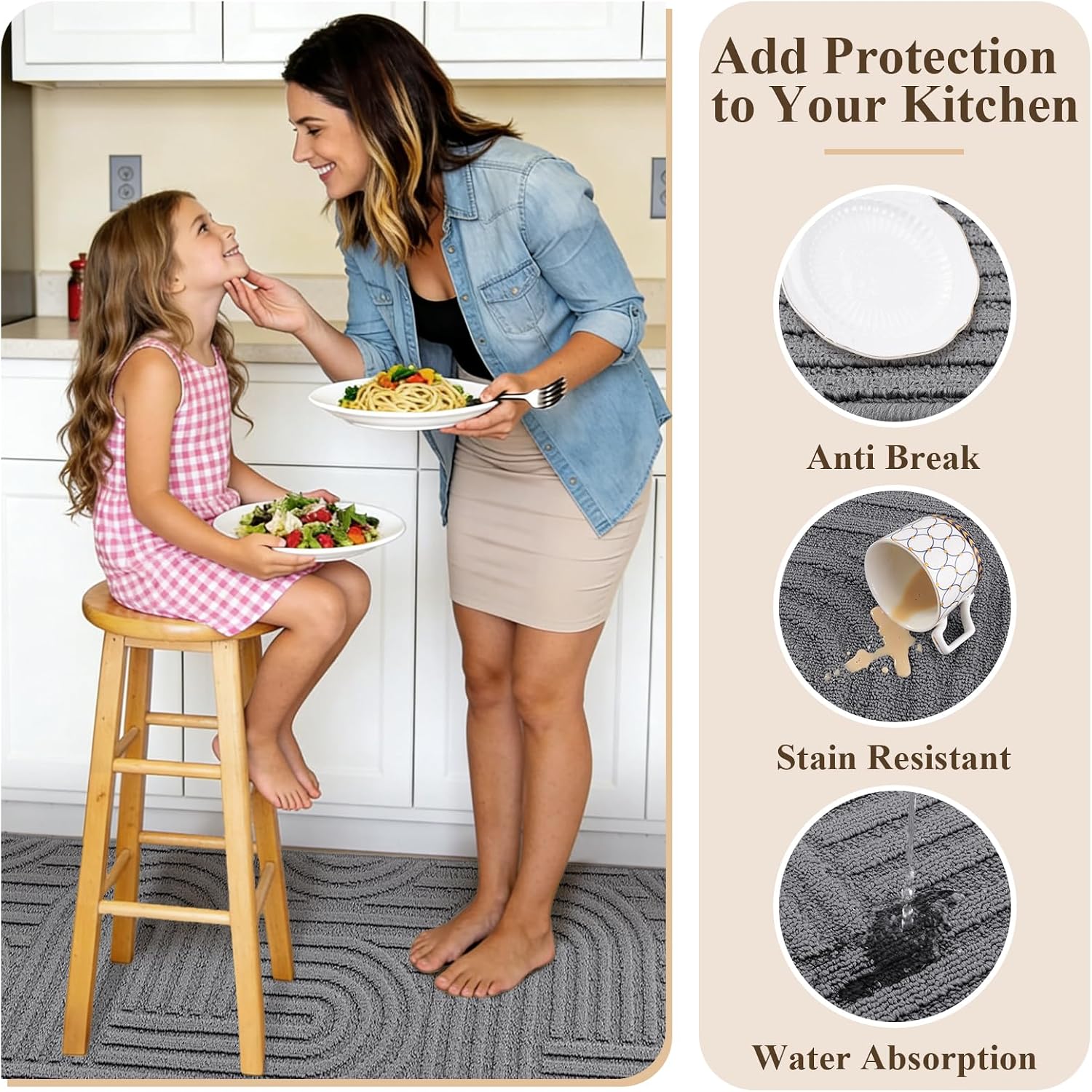 Thumbnail 4 de U'Artlines Kitchen Rug Set, 3-Piece