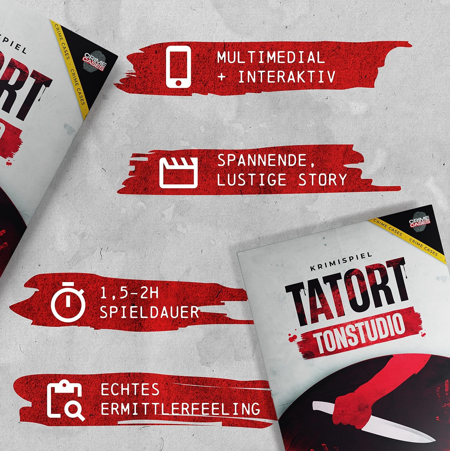 Detalle 2 de CRIMECASES Tatort Tonstudio Krimispiel für Erwachsene