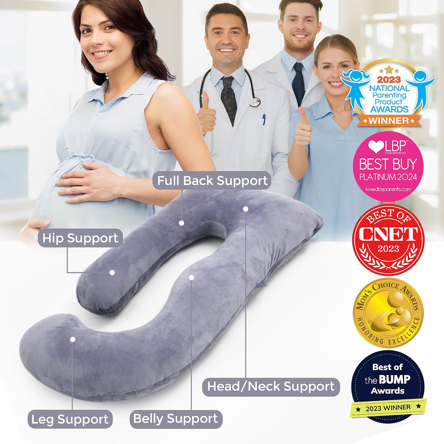 Detalle 2 de momcozy Pregnancy Pillow 57 inch U-Shaped
