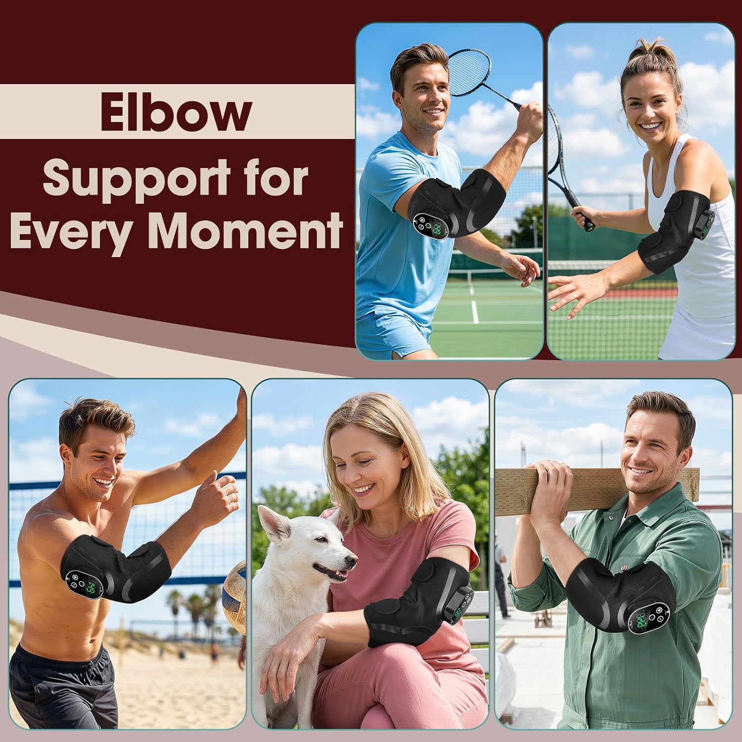 Detalle de Cordless Tennis Elbow Heating Pad, 3000mAh