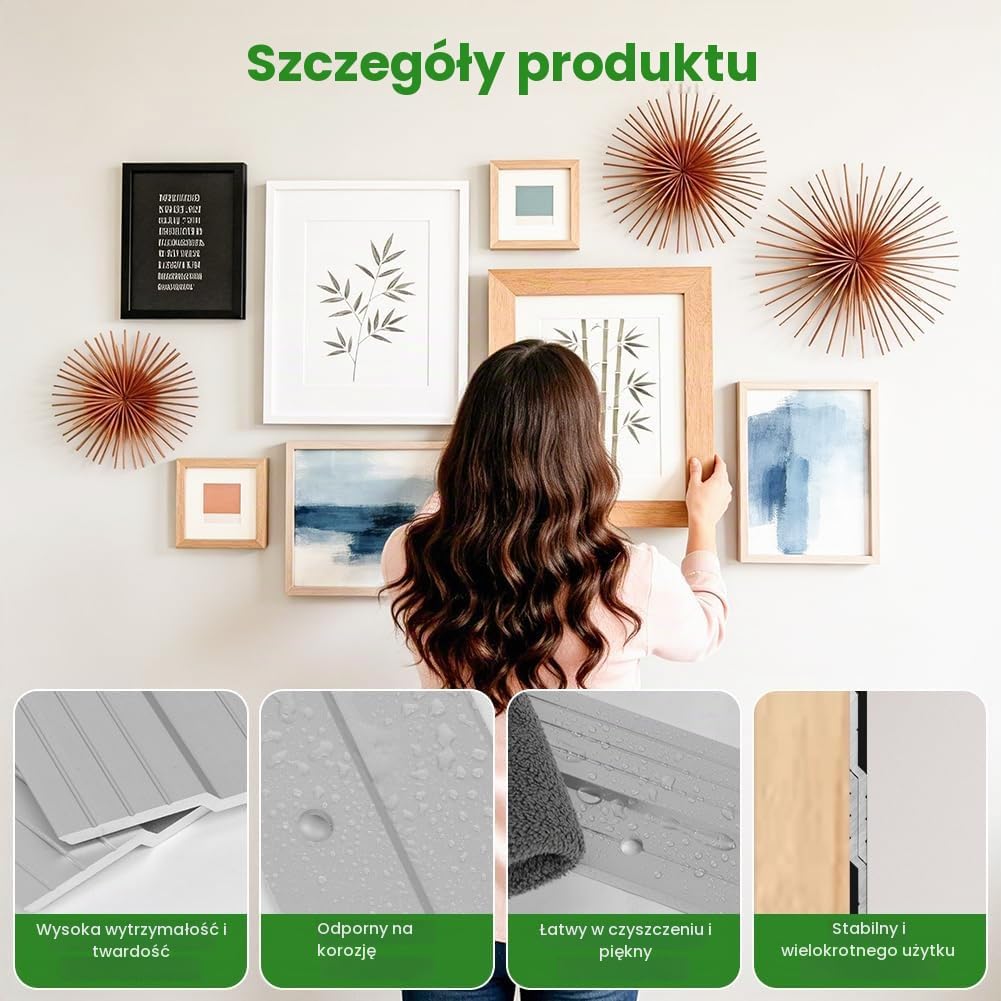 Detalle 2 de Ainiv aluminiowy wieszak francuski Z 30 cm, srebrny, nośność do 36 kg