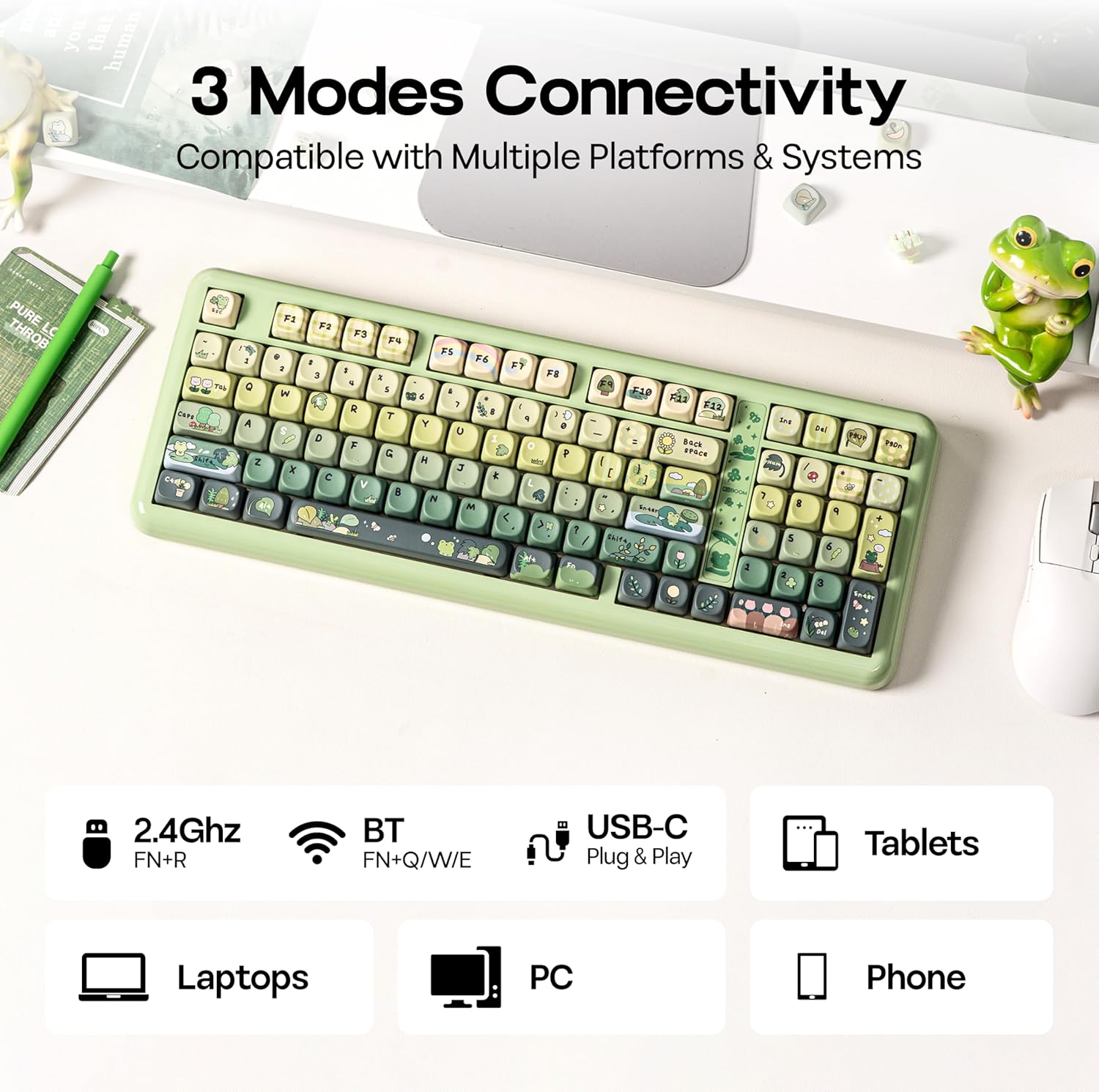 Thumbnail 5 de KiiBoom Phantom98 Lite 96% Wireless Mechanical Keyboard with VIA, Gasket, and 8000mAh Battery