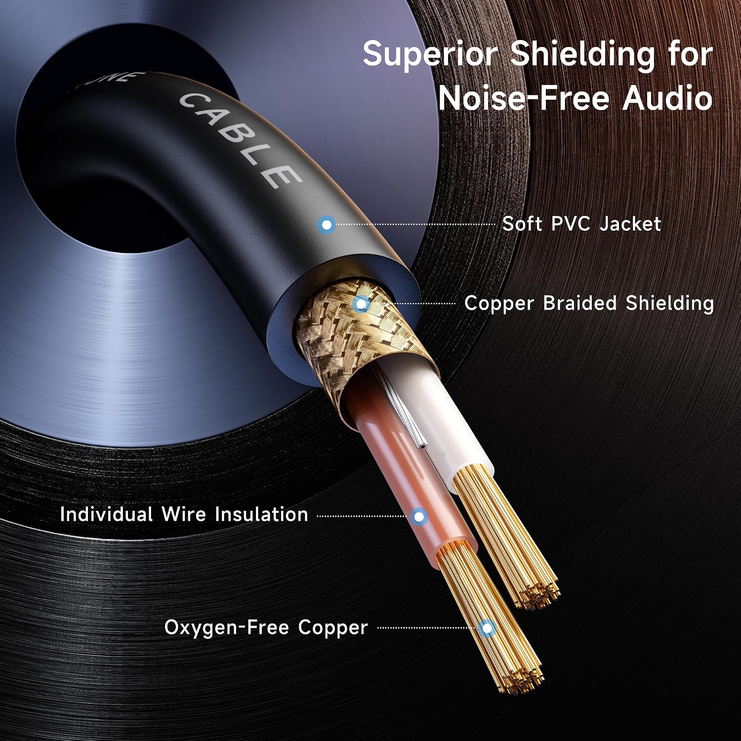 Detalle 2 de Cable Matters asymmetrisches Cinch-auf-XLR-Kabel (2×RCA auf XLR) – 1,8 m