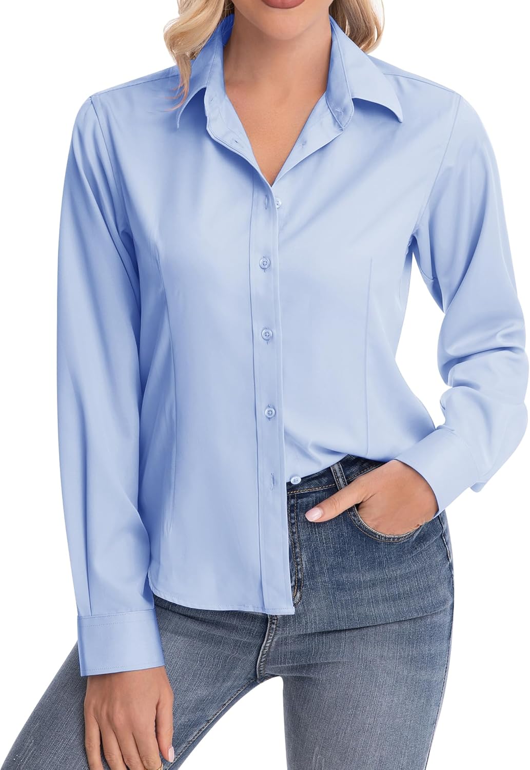 Thumbnail 1 de J.VER Damen Bluse Casual Business mit Knopfverschluss, Langarm und elastischem Baumwollmix