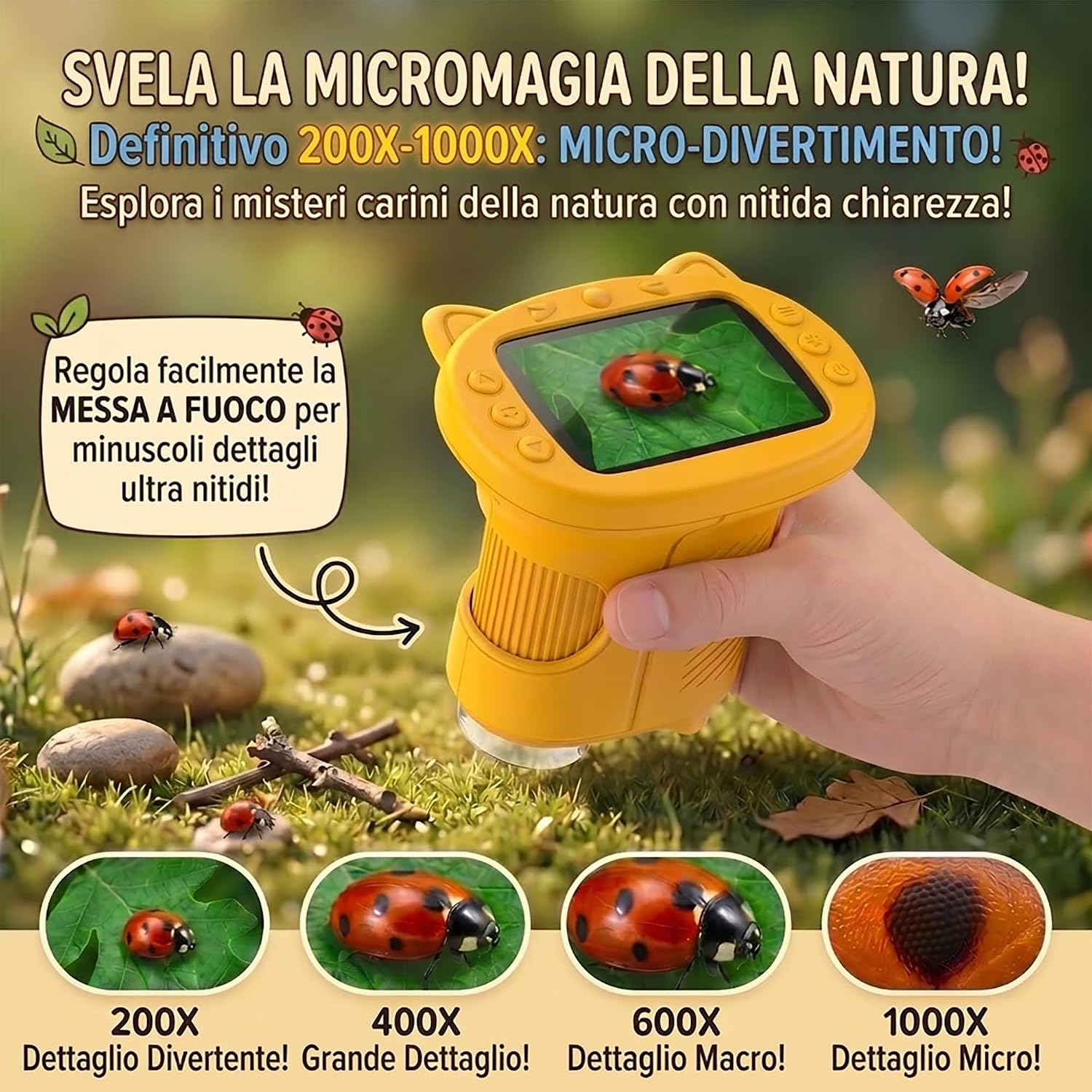 Detalle de OAEBLLE Microscopio Bambini 4K 1000X: microscopio digitale portatile per bambini 3–12 anni
