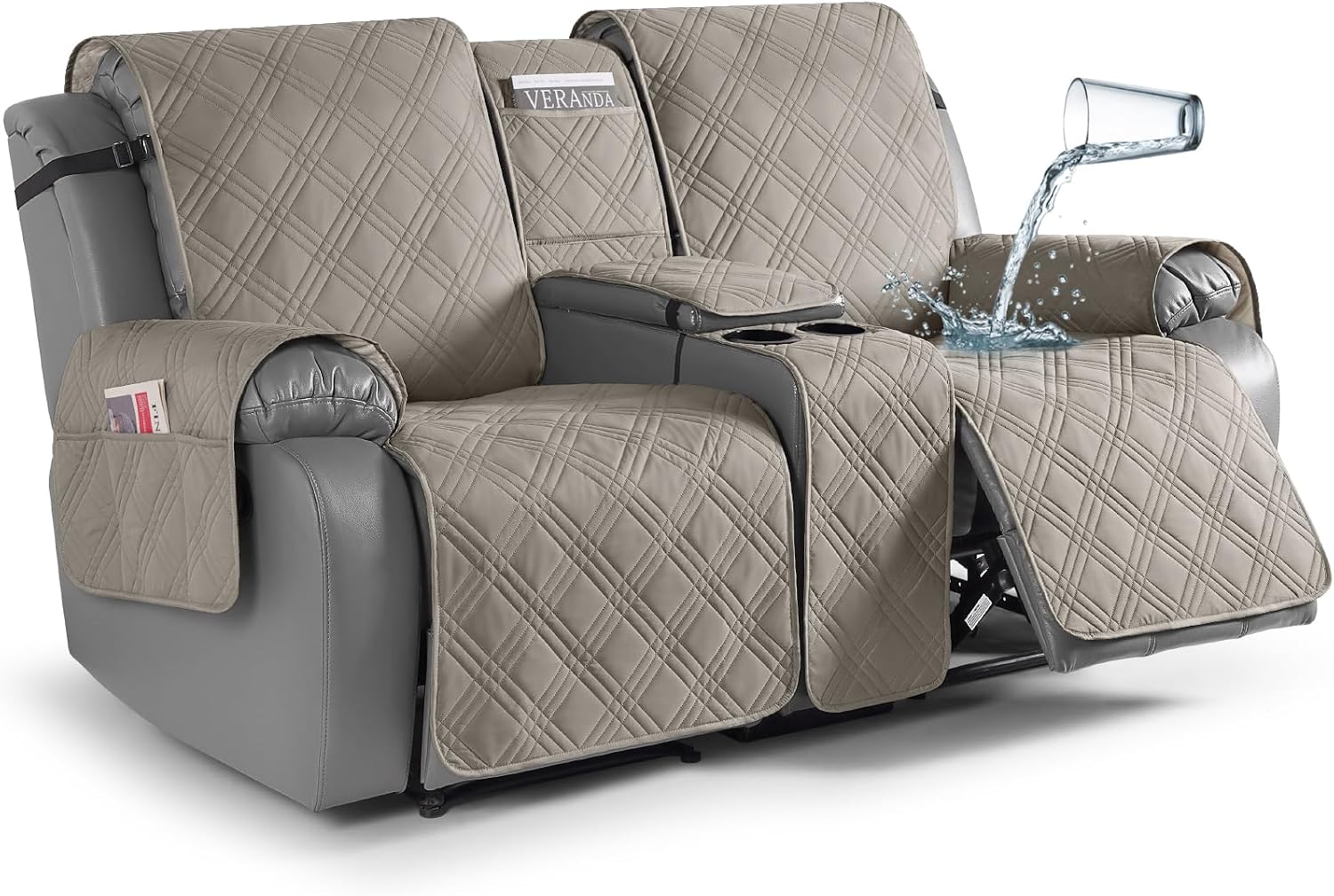 Detalle de TAOCOCO Loveseat Recliner Cover, Light Brown