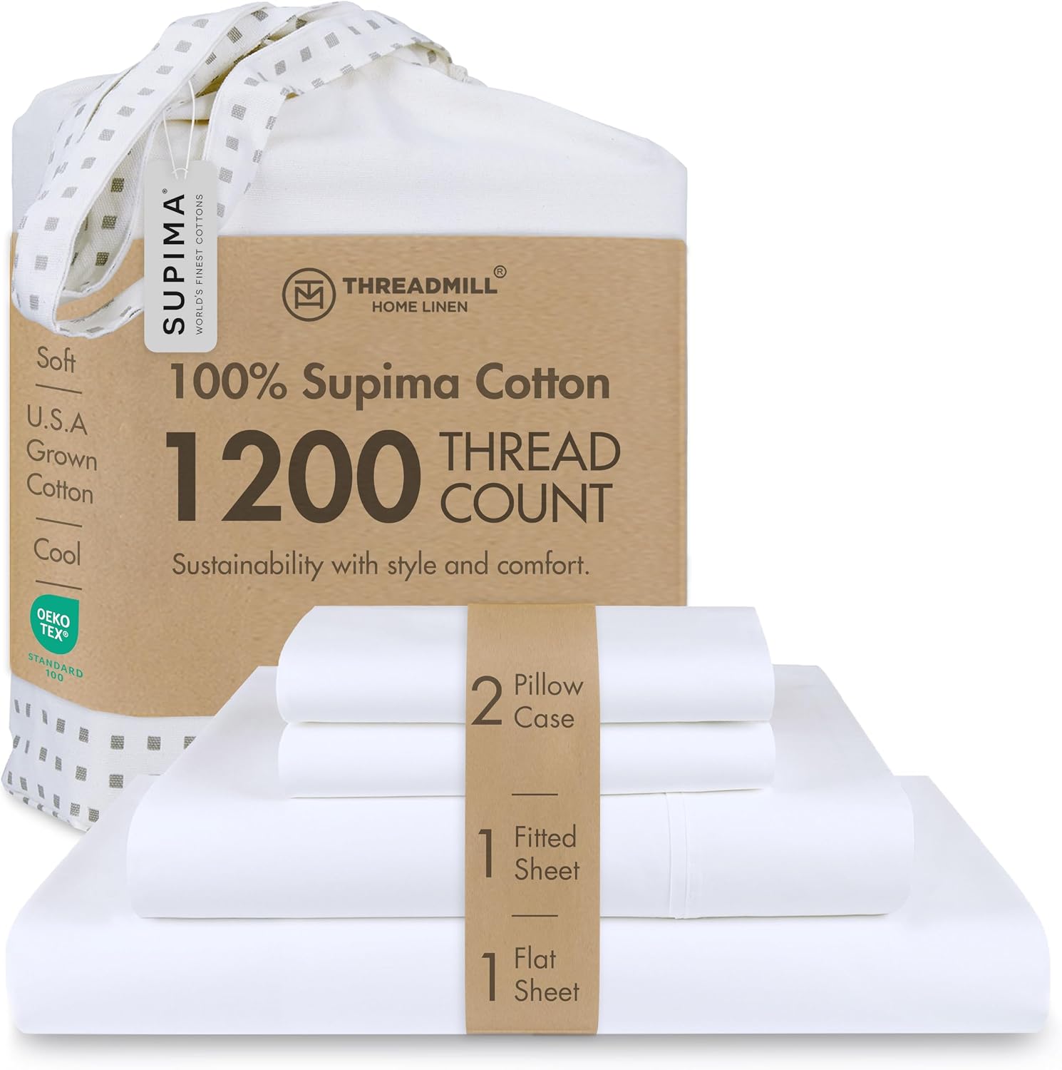 Detalle de Threadmill Home Linen 1200 Thread Count King Sheets
