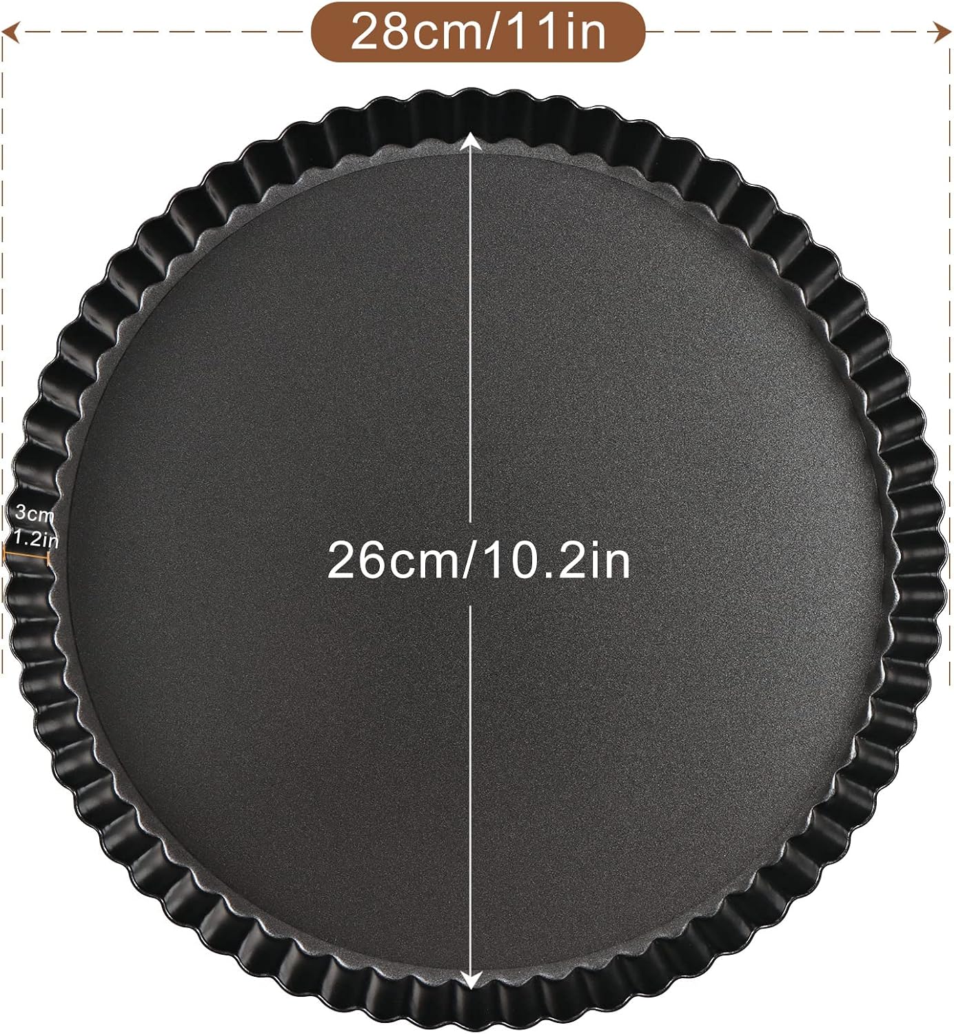 Detalle de Sinnsally DTP-902 taartvorm met losse bodem en antiaanbaklaag, 28 cm