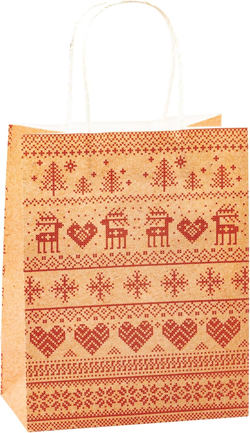 Thumbnail 4 de TSI Geschenktüten aus Kraftpapier WEIHNACHTEN, 12er Packung – mittel (23 x 18 x 10 cm)