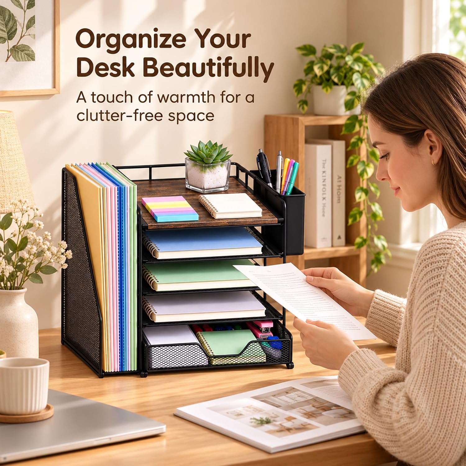 Detalle de Gugsey Desk File Organizer, 5-Tier
