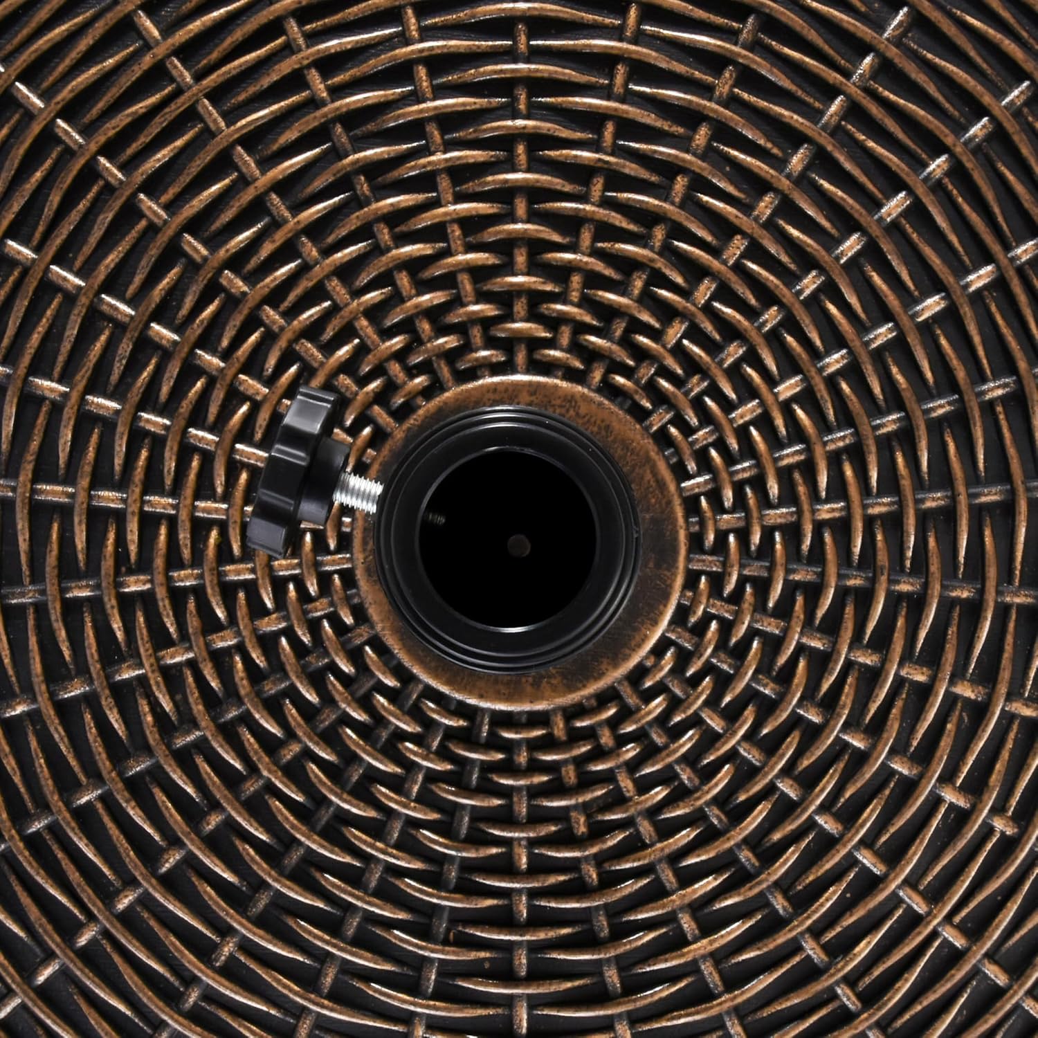 Thumbnail 5 de Outsunny pied de parasol rond sur base de lestage en HDPE imitation rotin, noir bronze