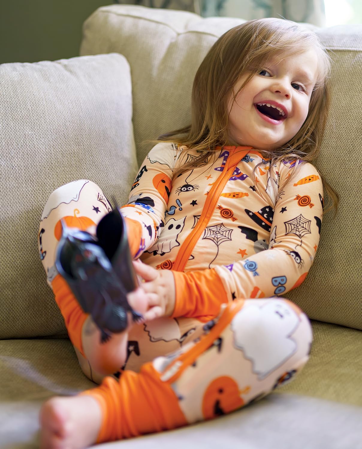 Detalle 2 de babee Reshinee Bamboo Viscose Baby Footie Pajama with 2-Way Zipper, 0–24M