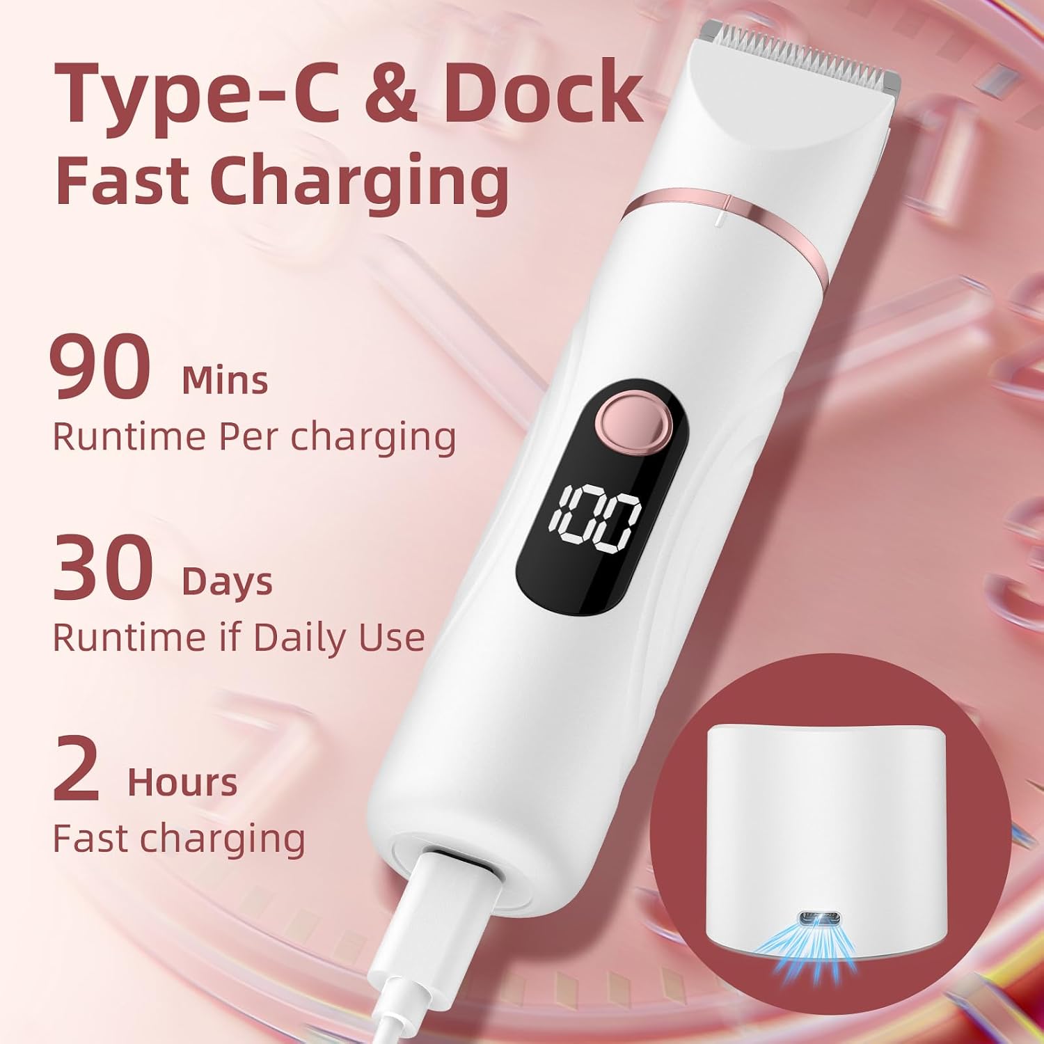 Thumbnail 3 de Bikini Trimmer Women – 3-in-1 Electric Razor for Face, Body and Nose Hair (White Gold)