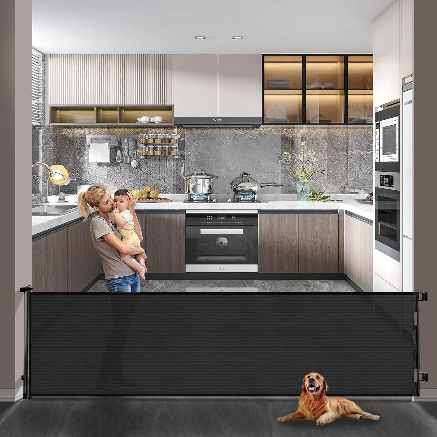 Detalle de Retraktierbares Sicherheitsgitter Extra Breit 140 cm