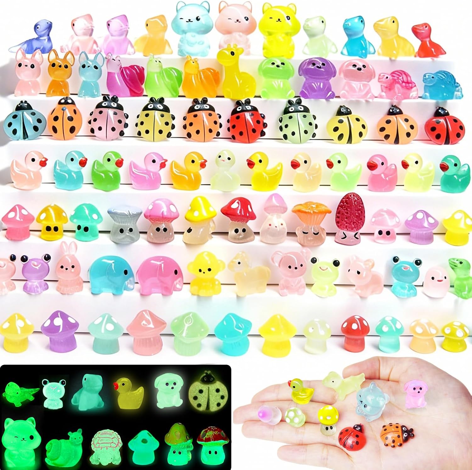 Thumbnail 6 de Mini Resin Animal Figurines, 100 Pieces