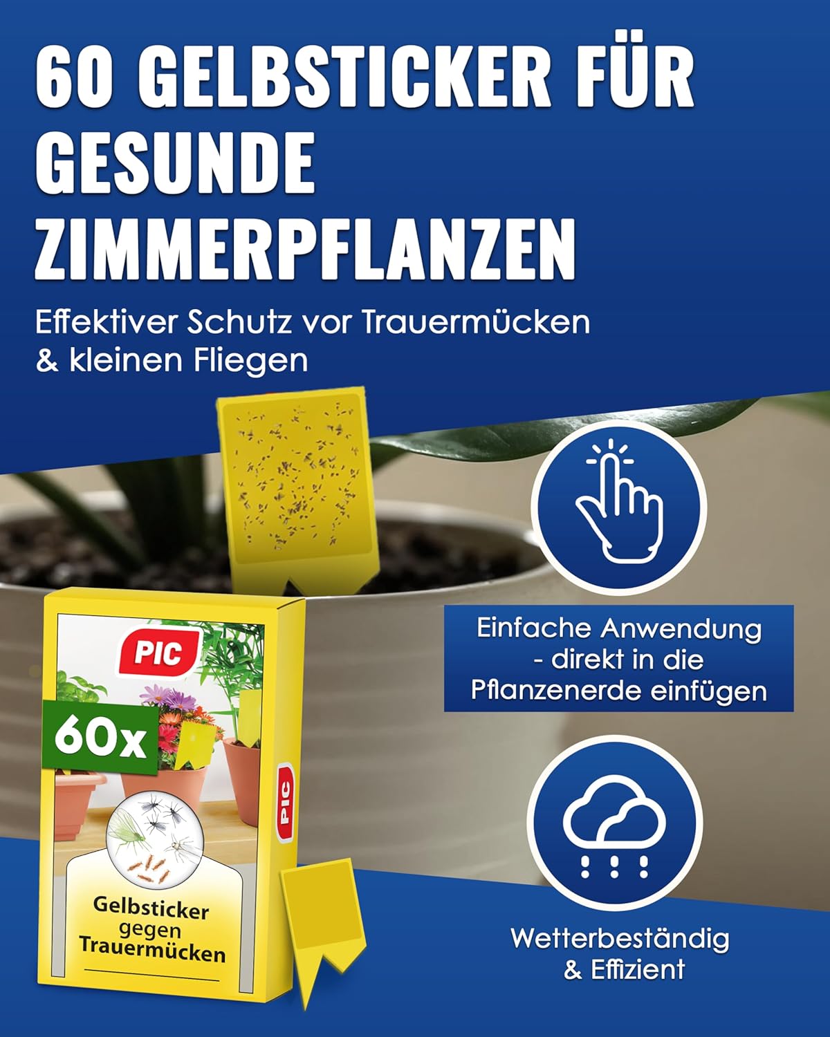Thumbnail 1 de PIC Gelbsticker 60x Gelbtafeln gegen Trauermücken 🪰