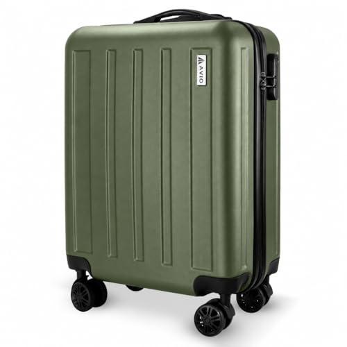 Detalle de AVIO 55cm Cabin Suitcase | Lightweight Four-Wheel Spinner Lock - Dark Green