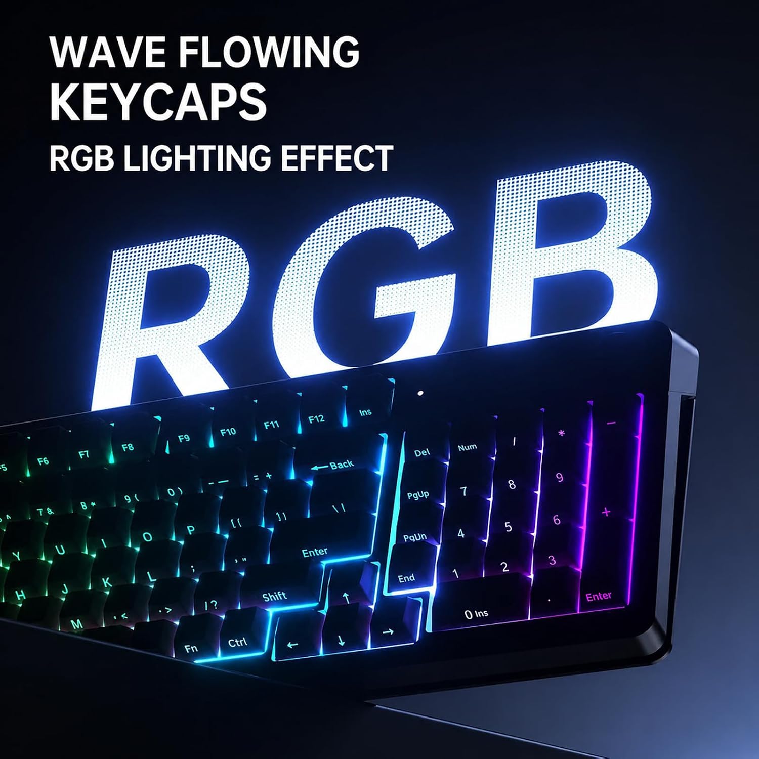 Detalle de AULA S99 Gaming Keyboard: Wireless 96% Keyboard with Rotary Knob, Macro Keys and Numeric Pad (Black)
