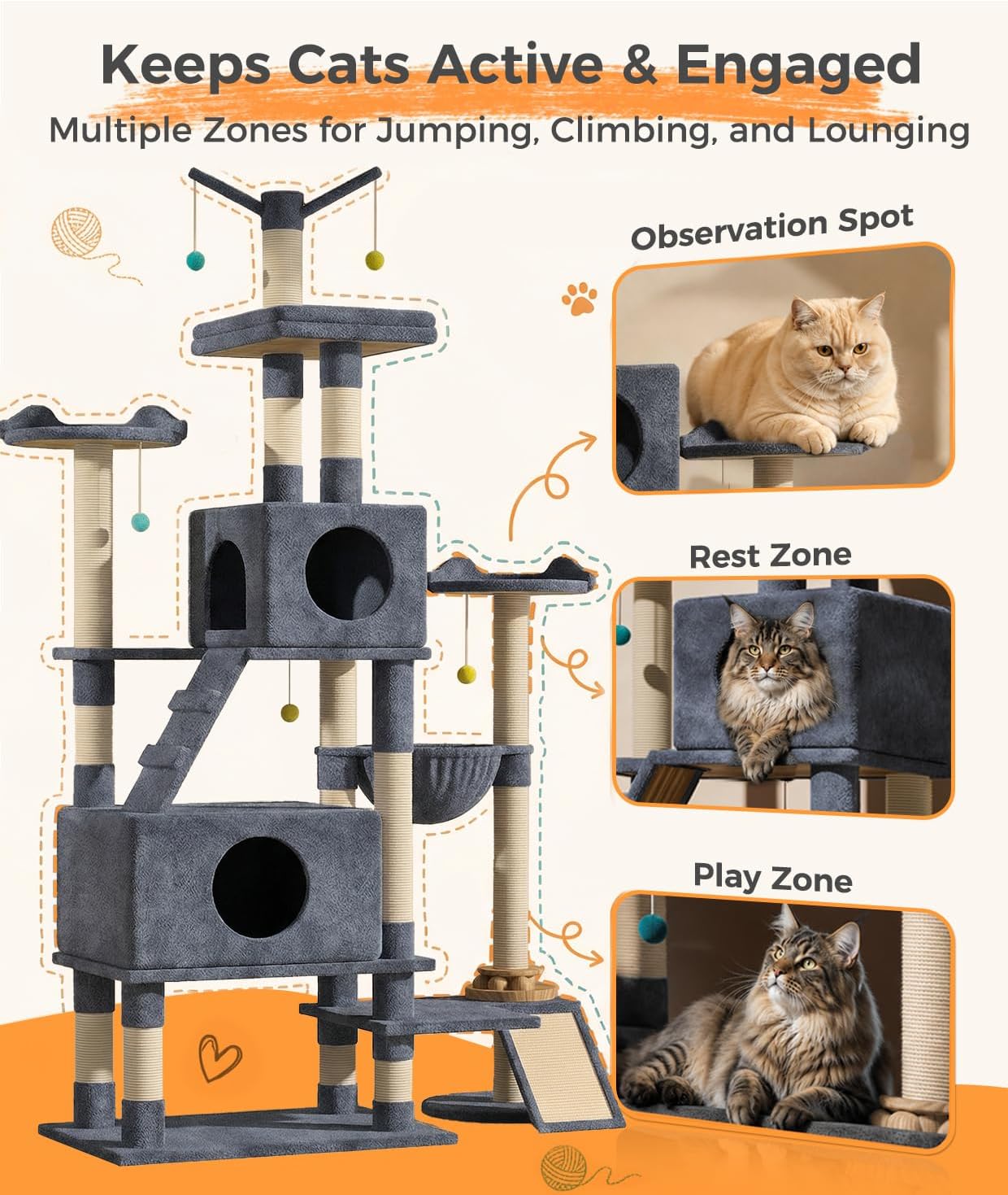 Detalle 2 de Cat Tree 76-Inch Tower