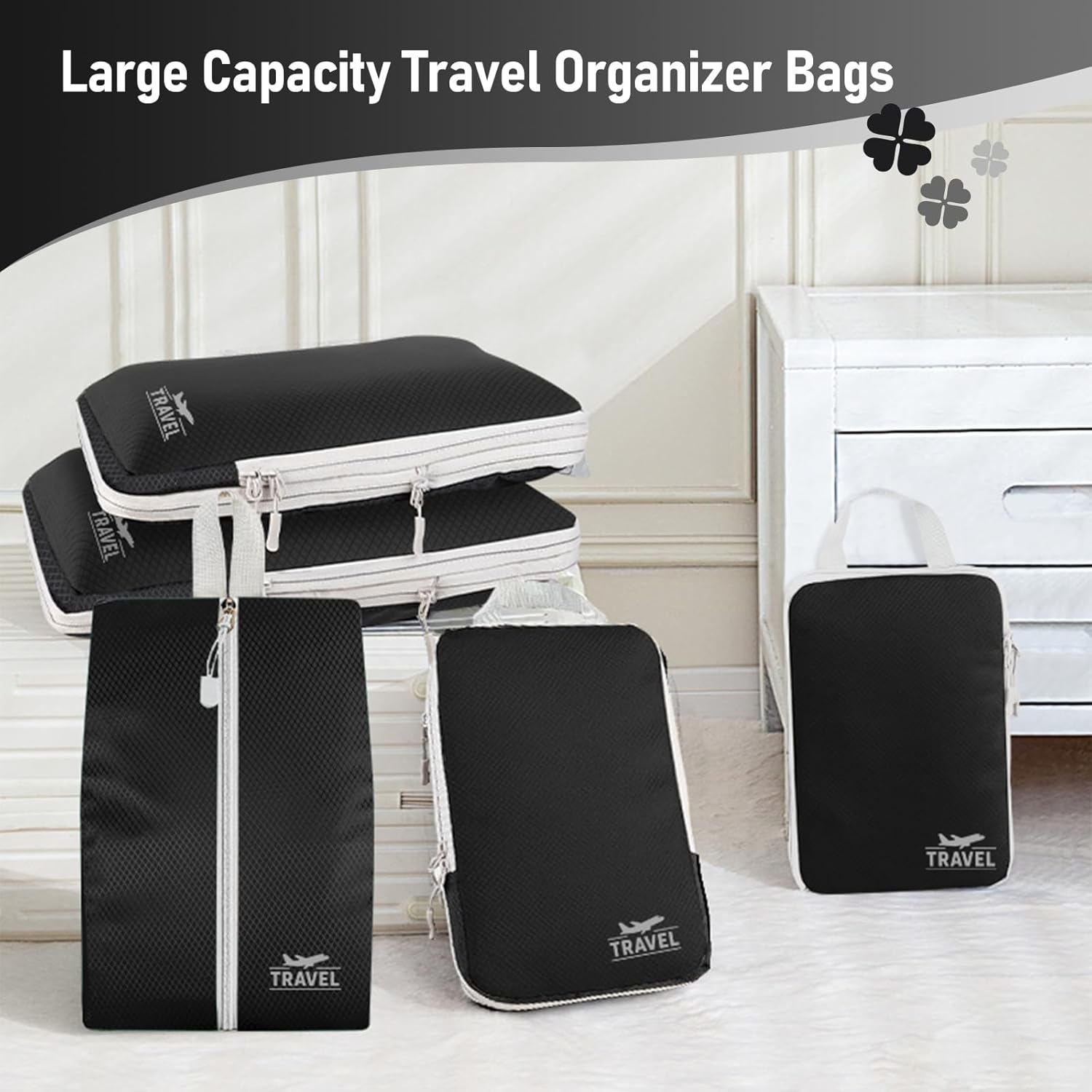 Thumbnail 6 de Compression Packing Cubes for Travel – 5-Piece Set with Shoe Bag
