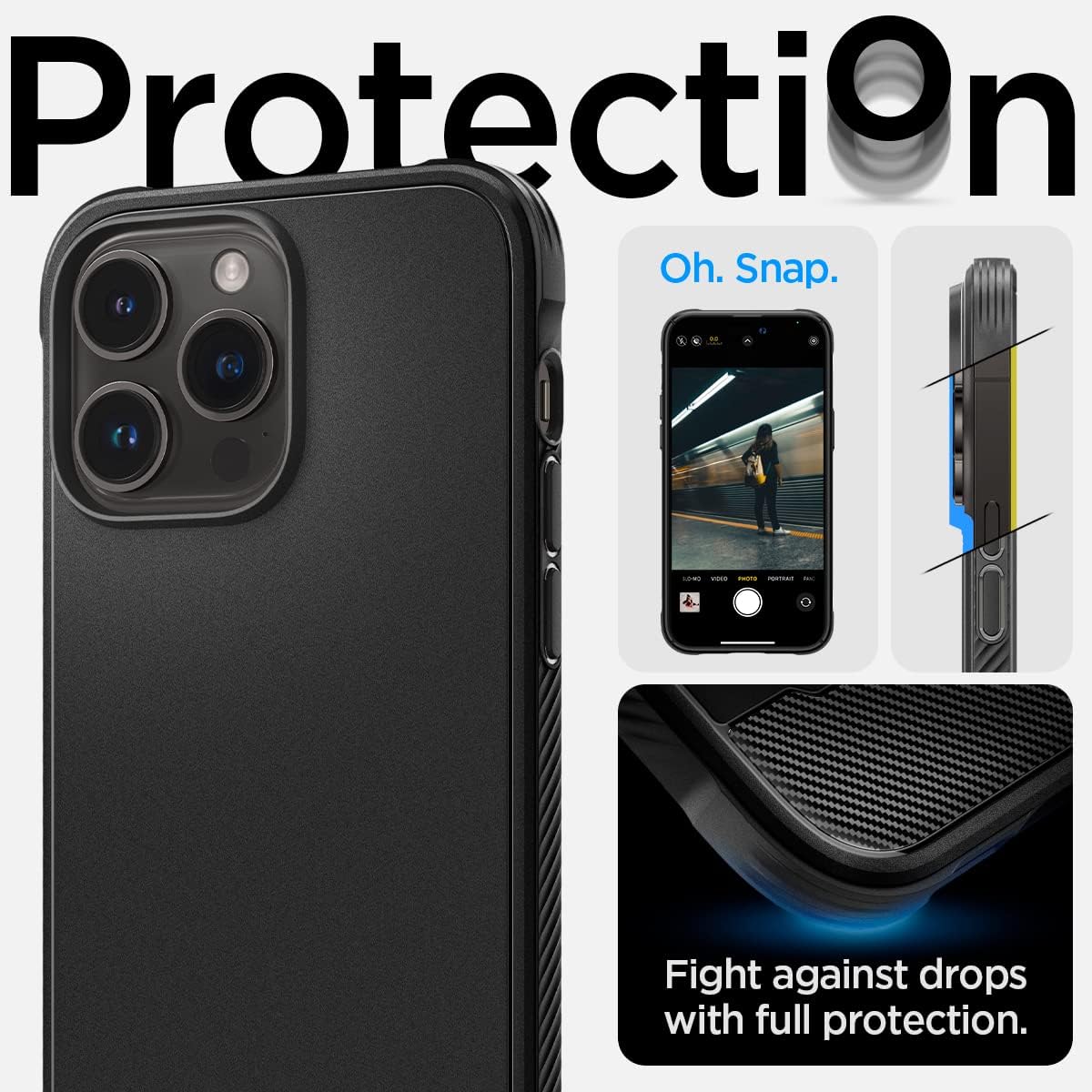 Thumbnail 4 de Spigen Rugged Armor MagFit iPhone 14 Pro coque MagSafe — noir mat