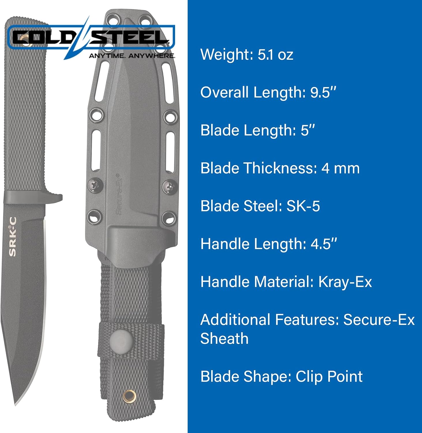 Thumbnail 6 de Cold Steel compact knife, SK-5 steel