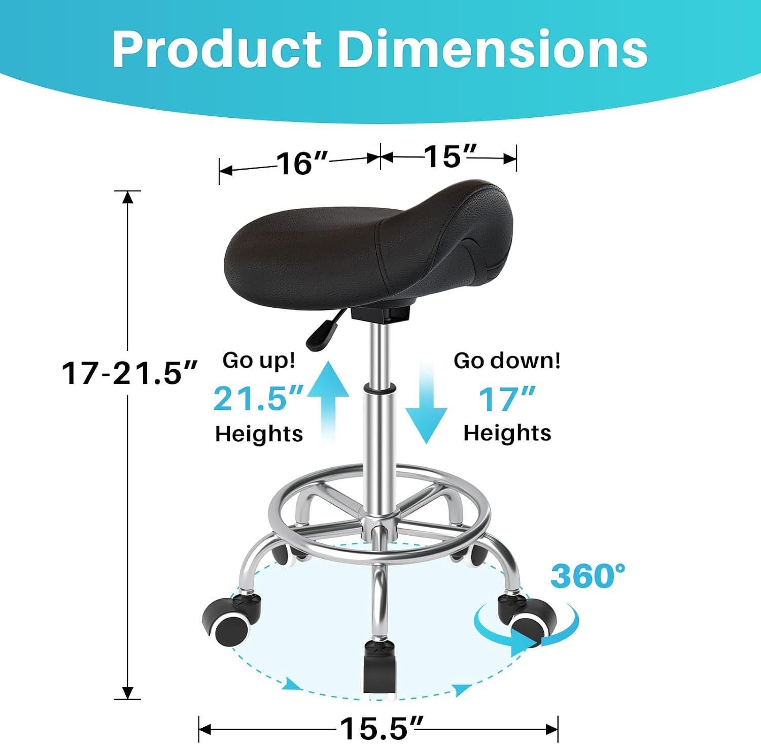 Detalle 2 de YEEZEE Saddle Stool Ergonomic 19–24.5