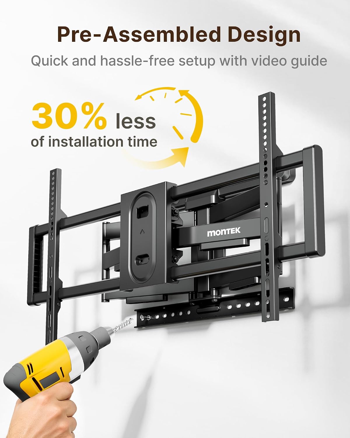 Thumbnail 6 de monTEK Full Motion TV Wall Mount for 43-90 Inch TVs with 22" Arm Extension