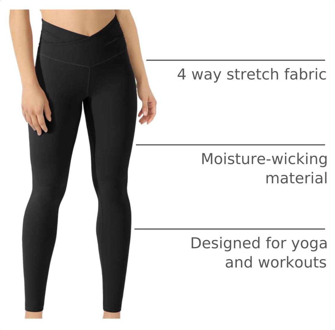 Detalle 2 de ODODOS Cross Waist Yoga Leggings 28" inseam