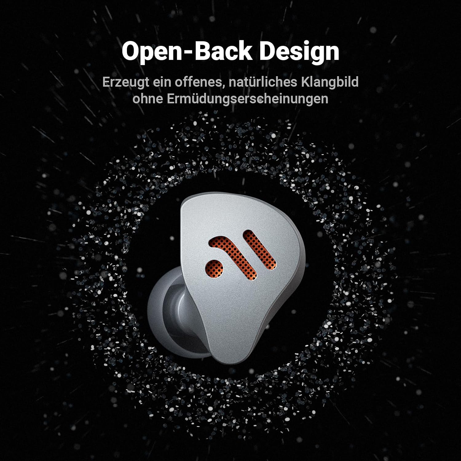 Detalle de Fosi Audio IM4 Offene Hi‑Fi-In-Ear-Monitor-Kopfhörer – 10 mm Beryllium-Treiber, N52 Doppelmagnet, Doppelkammer, silber
