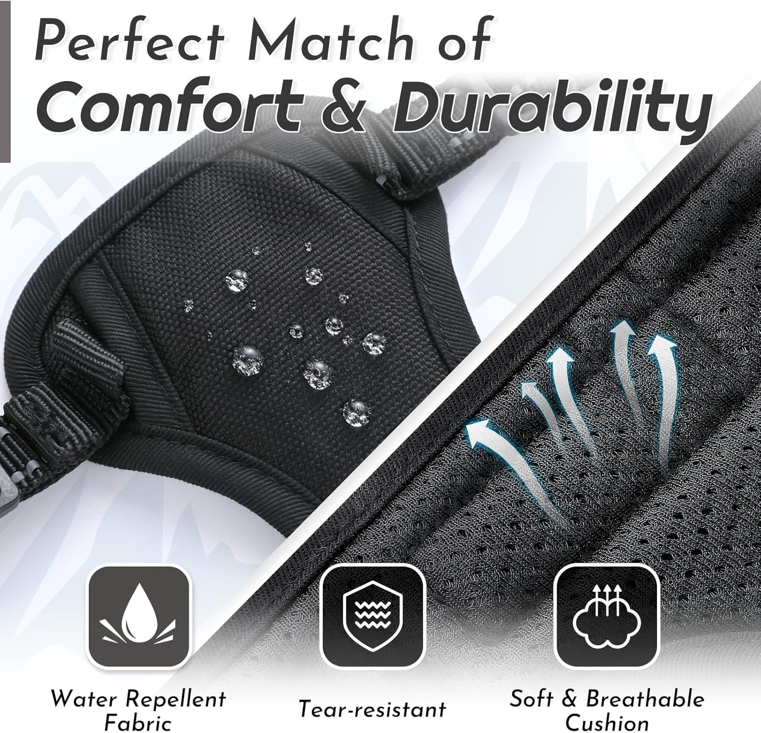 Thumbnail 6 de Eagloo Dog Harness Small Dog (Black) – Soft Padded Adjustable Vest with Front Clip, No Pull Control Handle, XS