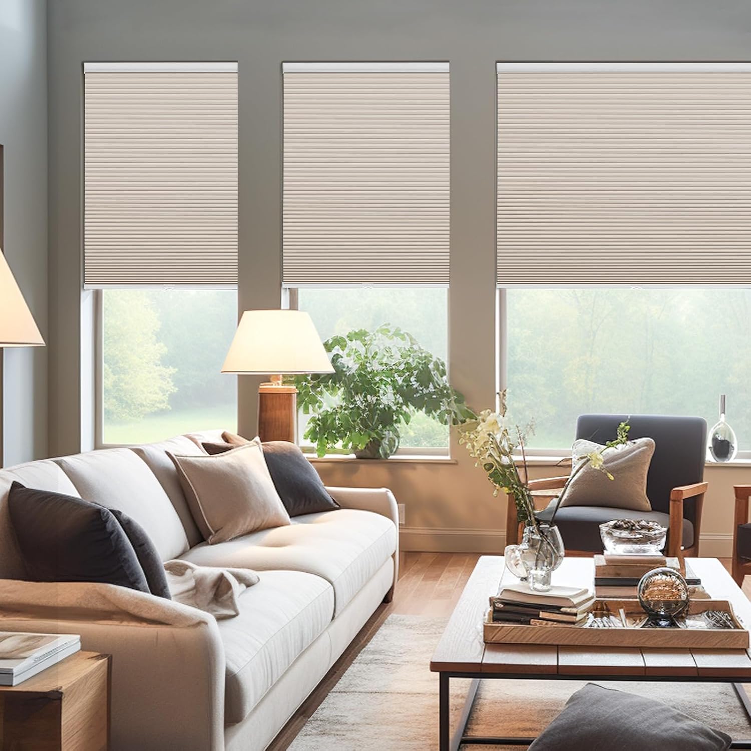 Detalle 2 de Changshade Shade Cordless Blackout Cellular Shade, Beige, 32" x 48