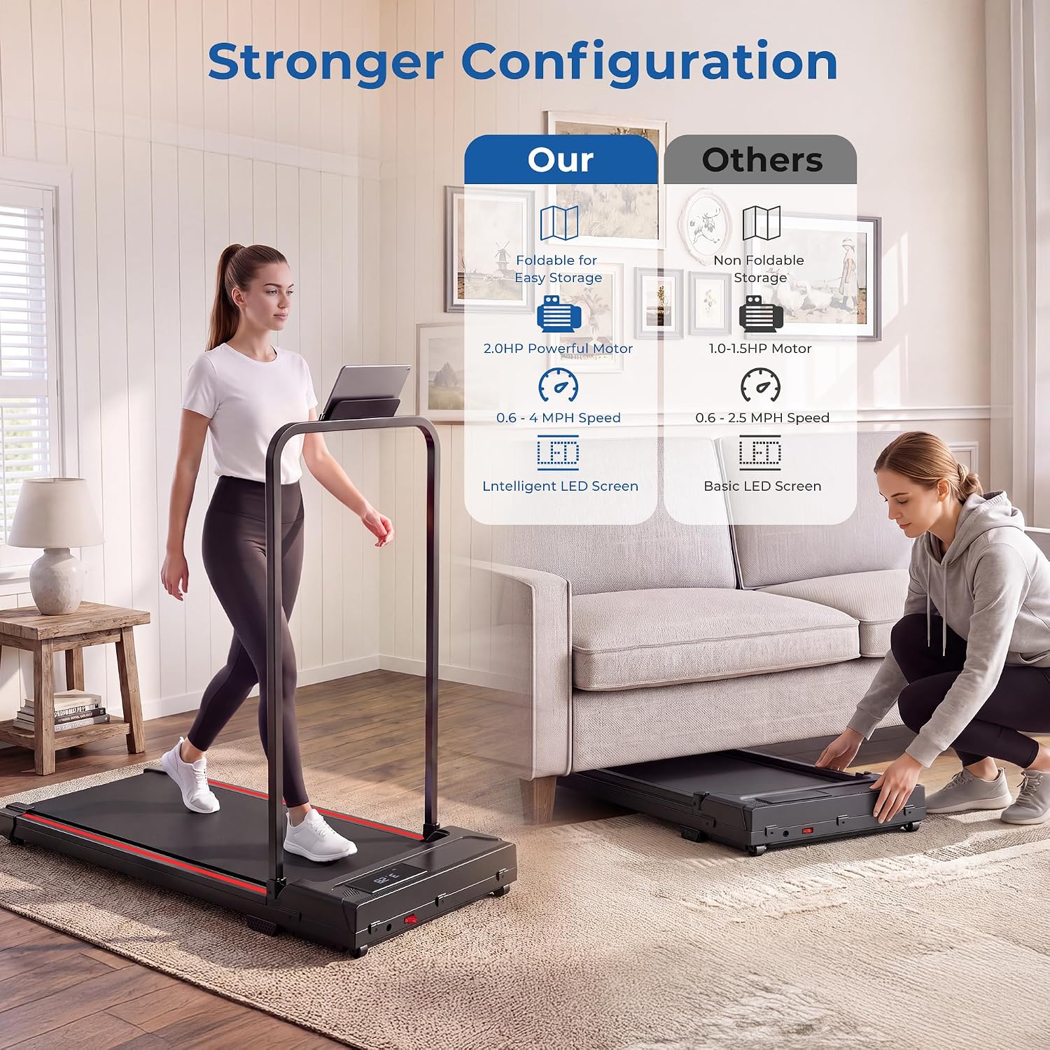 Thumbnail 3 de Qyraenix Walking Pad Treadmill, 90 x 38 cm Belt