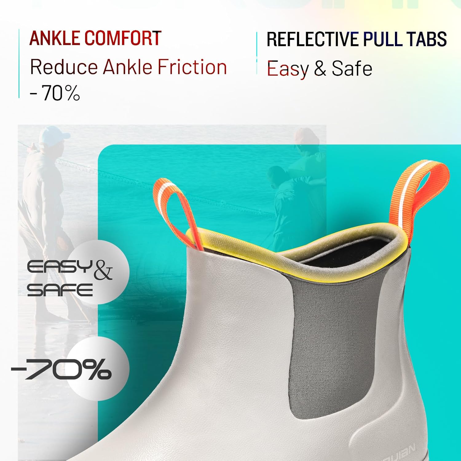 Thumbnail 4 de Furuian Deck Boots Waterproof Neoprene 1" Heel