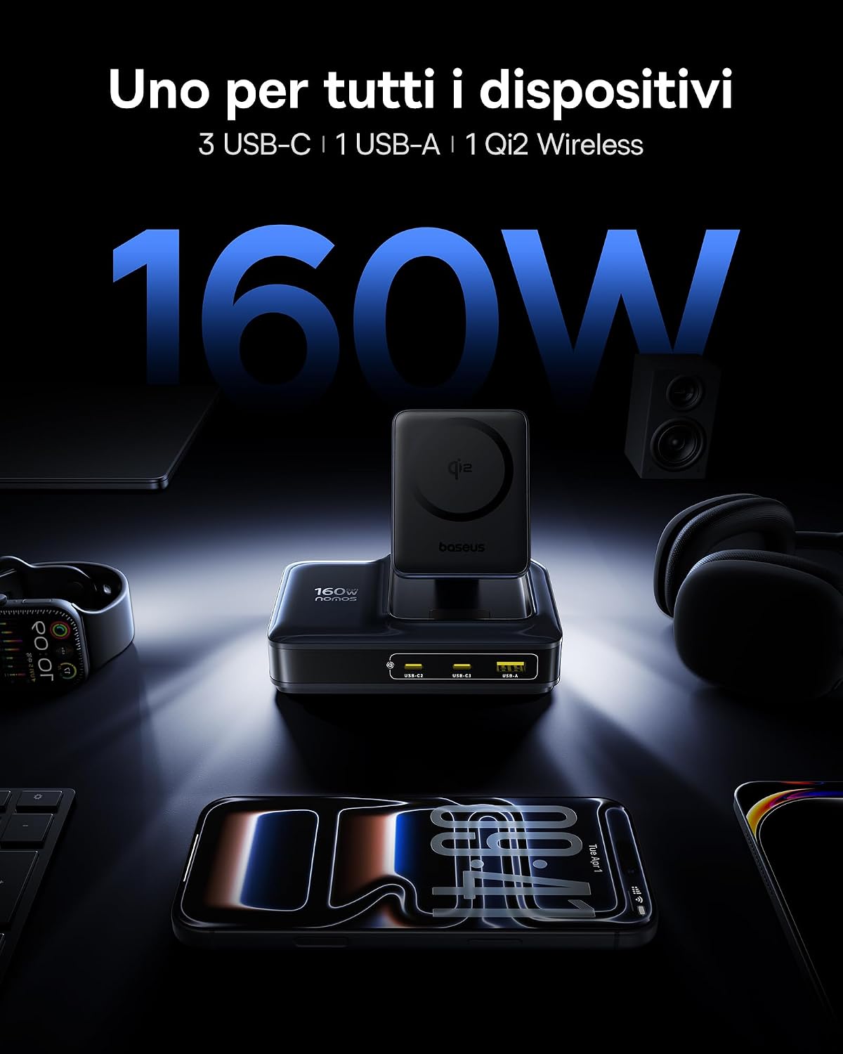 Detalle de Baseus Caricatore USB C 160W 5 in 1