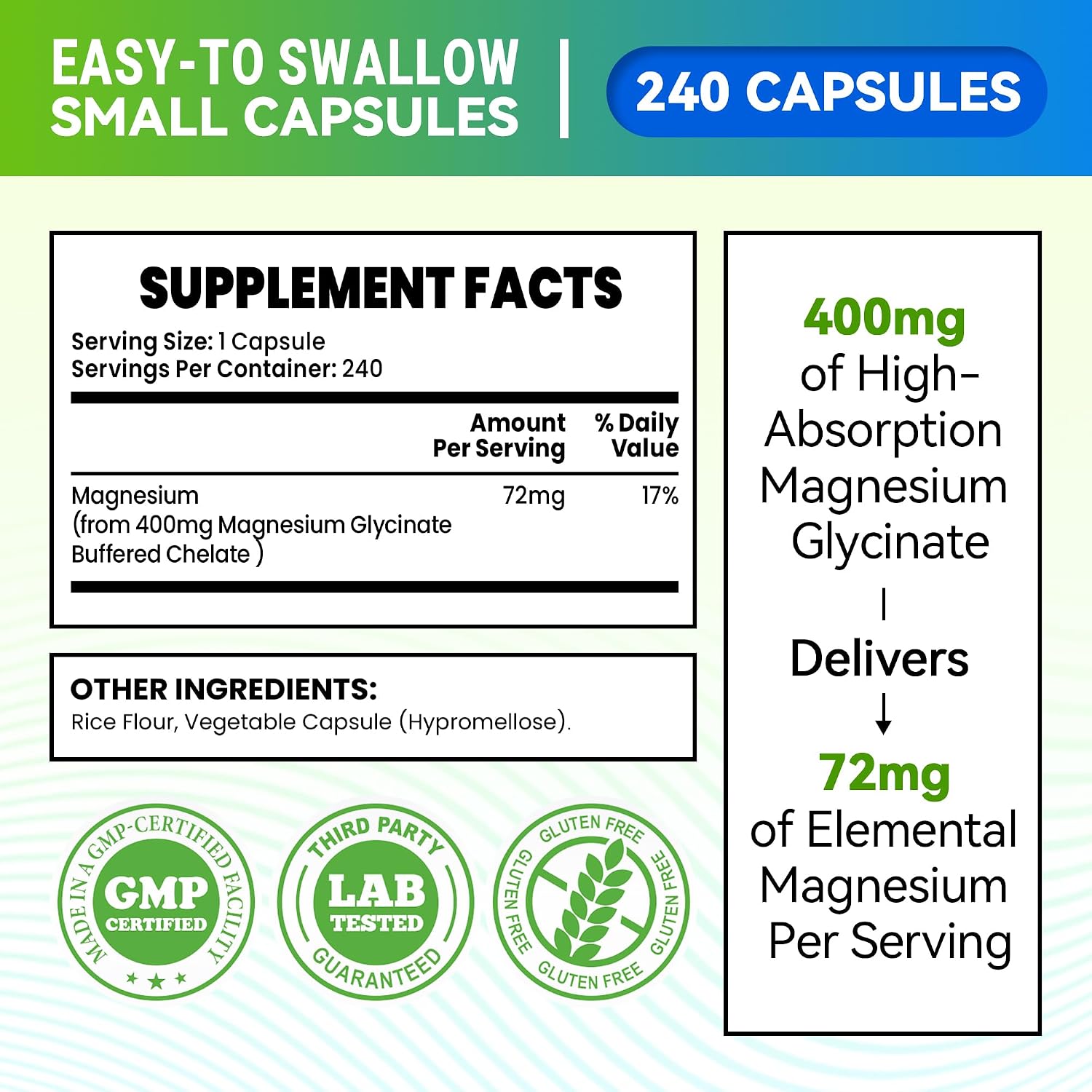 Thumbnail 4 de Magnesium Glycinate Supplement 400 mg
