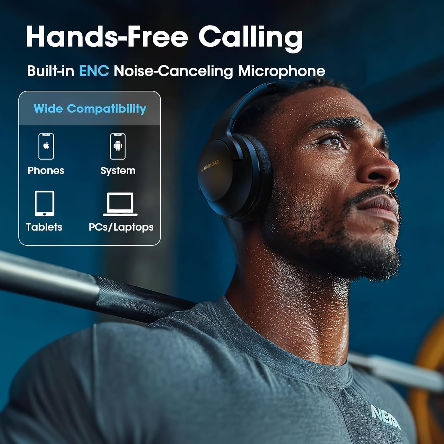 Thumbnail 6 de YUMONDEAR Bluetooth Over-Ear Headphones: 80-Hour Battery, 3 EQ Modes, ENC Mic, Foldable & Portable