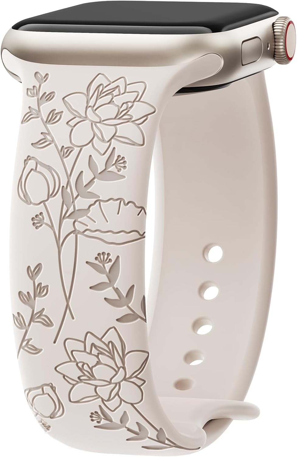 Detalle de Yoohoo Floral Engraved Strap 42mm for Apple Watch