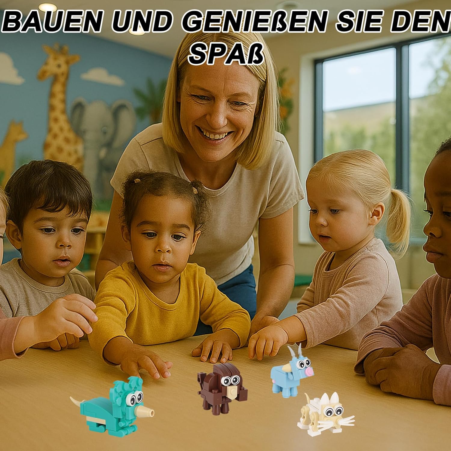 Thumbnail 4 de Lixstyea 12er Pack Mini Bausteine Tiere – 3-in-1 Tier-Konstruktionsspielzeug Set für Kinder ab 6 Jahren