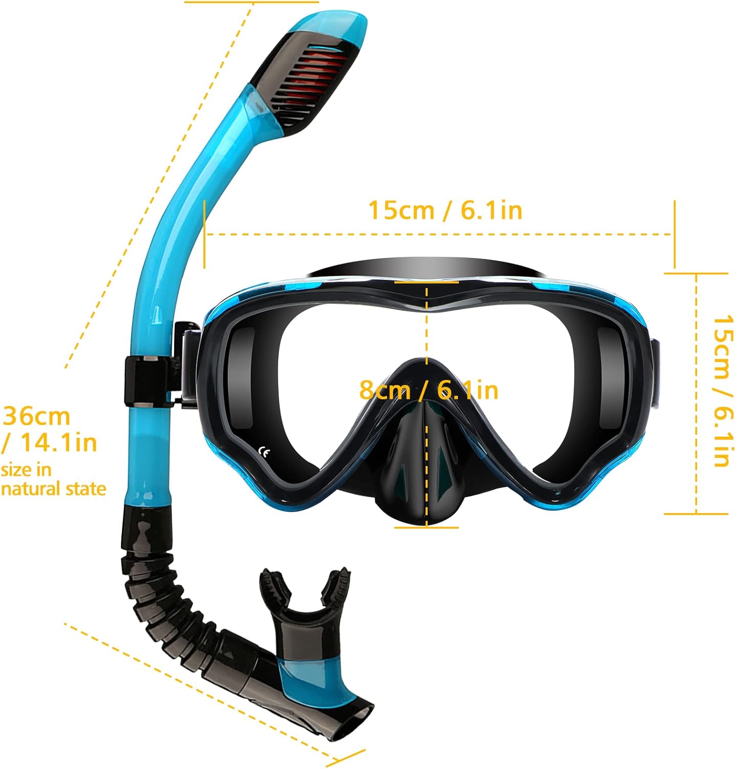 Thumbnail 5 de HIKOTEY Kids Snorkel Set (4-16 Years) with 180° Panoramic View Mask and Dry Snorkel
