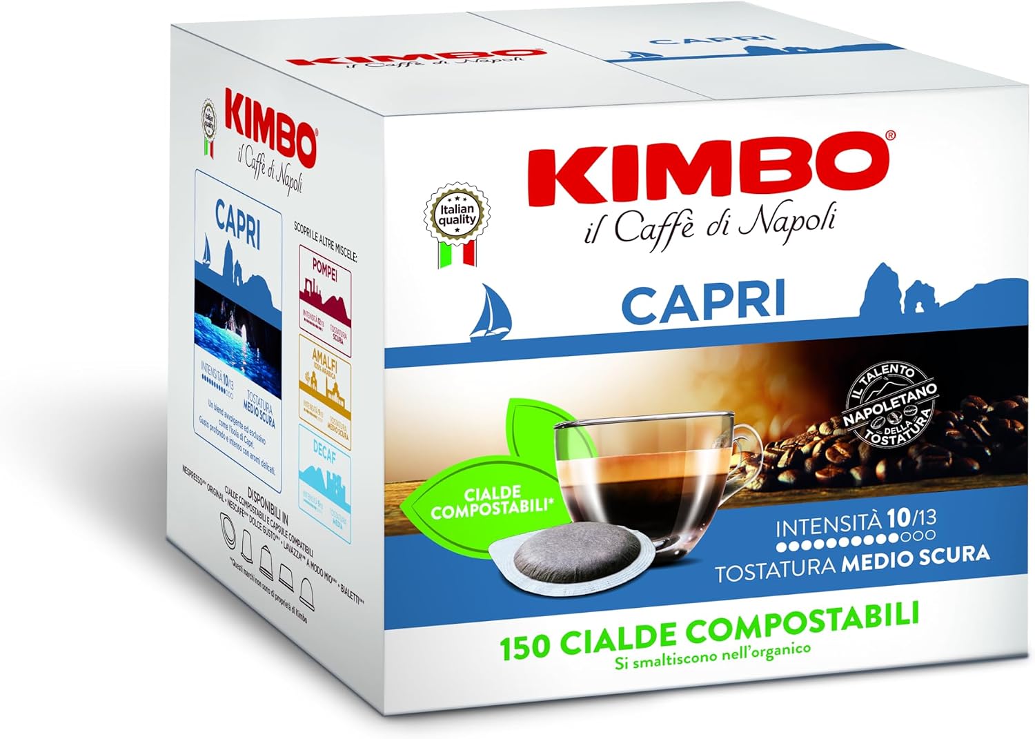 Detalle de Kimbo 100 Cialde Caffè Compostabili ESE, Macinato Fresco – Cremoso e Intenso