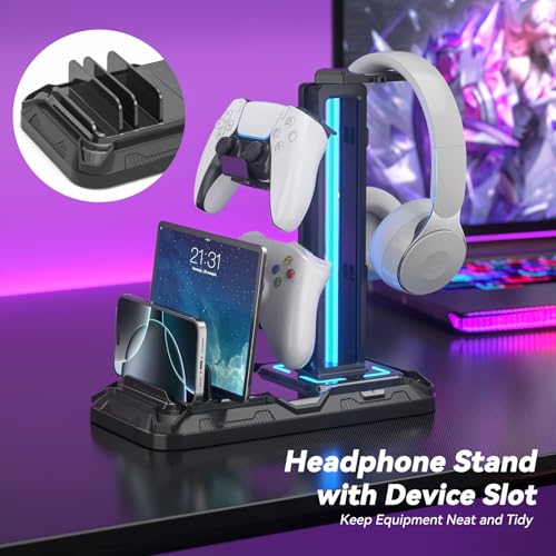 Thumbnail 1 de KDD Headset Stand with Charging Station – Detachable Headset Controller Holder (Black)