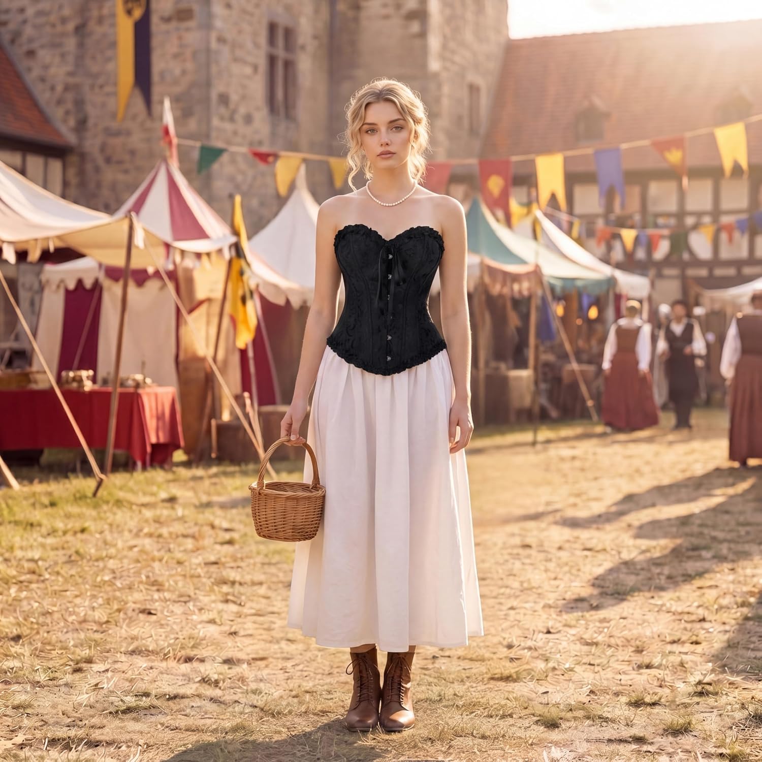 Thumbnail 6 de Kranchungel Renaissance Corset Top for Women, Vintage Lace-Up Bustier