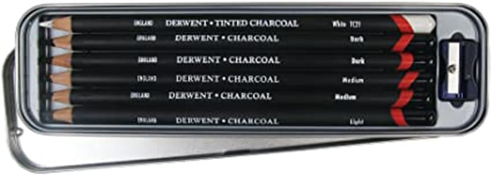 Thumbnail 3 de Derwent Charcoal Set 🖤 Caja Metálica con 6 Lápices Profesionales