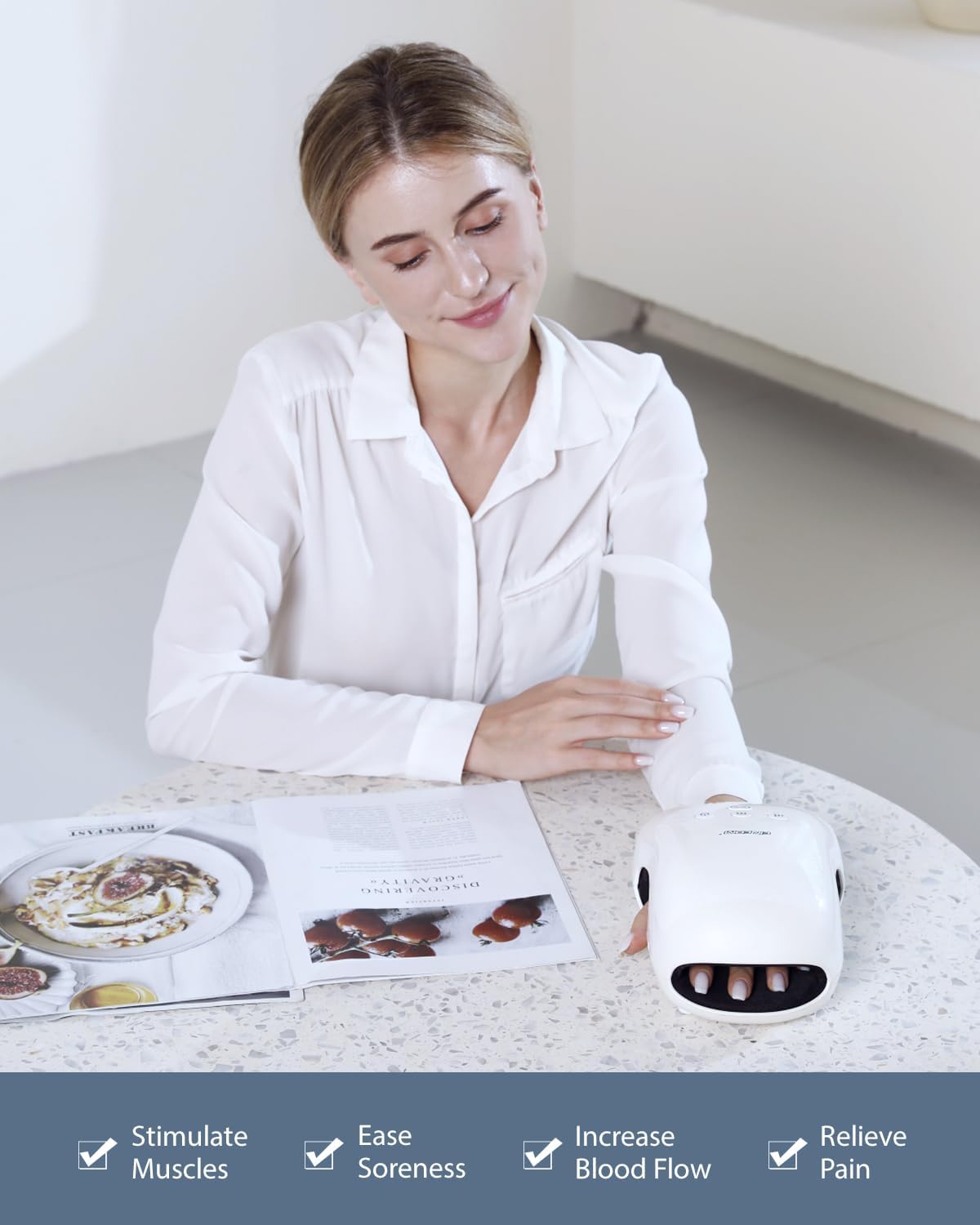 Detalle de CINCOM Hand Massager with Heat and Compression 🤲