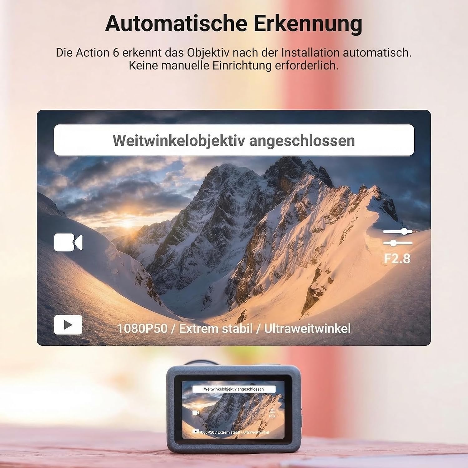 Thumbnail 2 de NEEWER Weitwinkelobjektiv für DJI Osmo Action 6 – 185° FOV, 4G/4E Mehrschichtoptik, aufschraubbares Kameraobjektiv