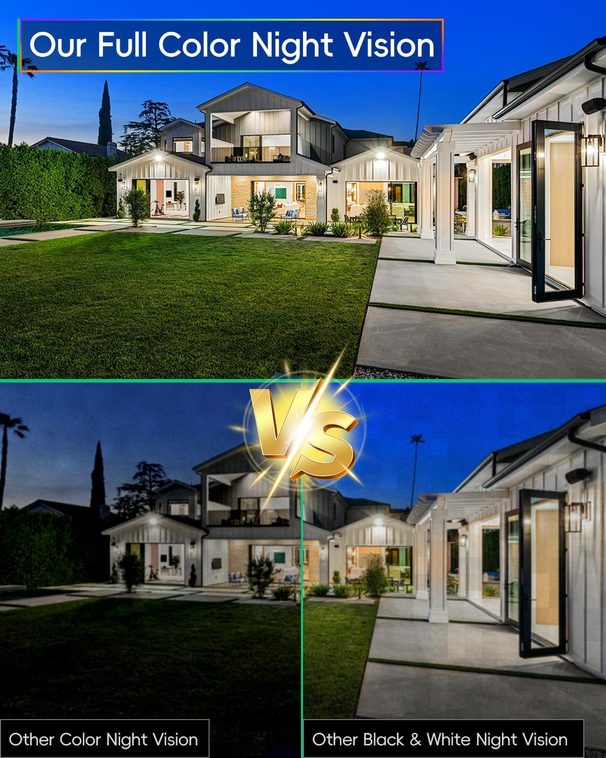 Detalle de SYMYNELEC Window Cameras for Home Security: 2K Full Colour Night Vision, 5G/2.4G Indoor Camera with Tilt Mount