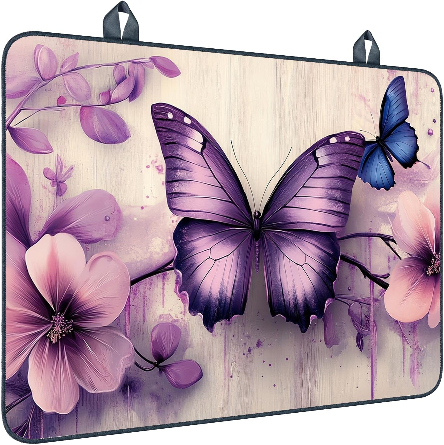 Detalle de Nuxovilar Purple Butterfly Stove Cover, 28.65 x 20.47-Inch Floral Mat